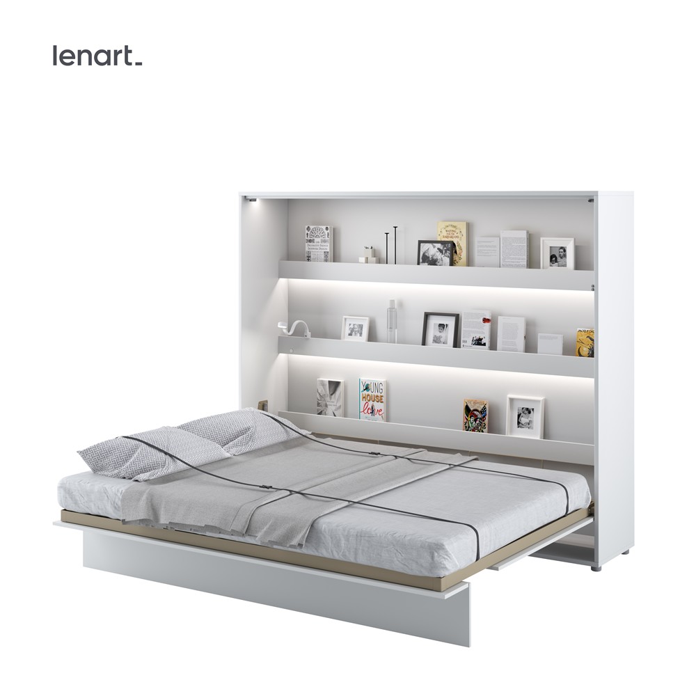 Dig-net nábytek Sklápěcí postel Lenart BED CONCEPT BC-14p | bílý lesk 160 x 200 cm