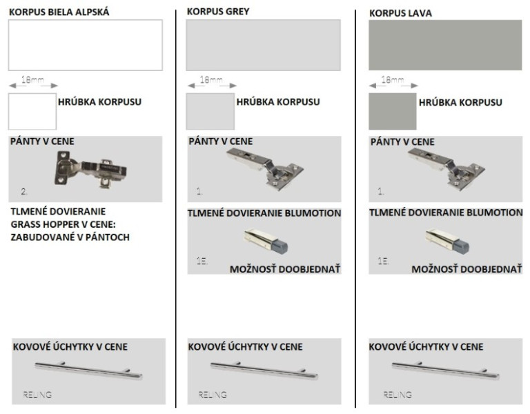 ArtExt Kuchyňská skříňka horní, W2 / 45 Amaro Barva korpusu: Lava