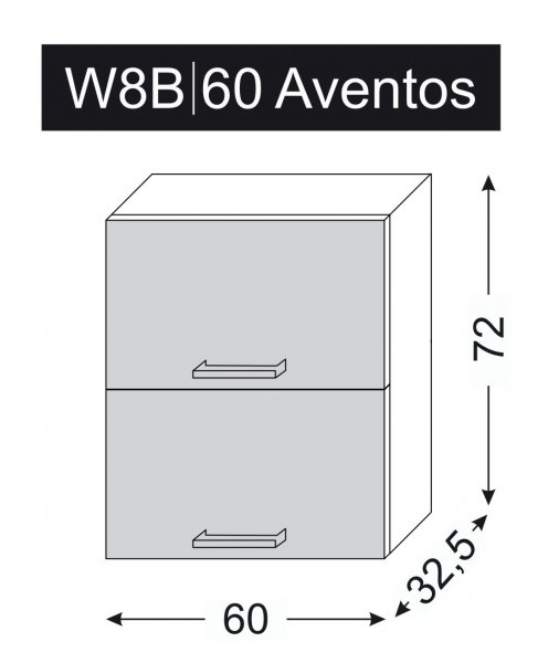 ArtExt Kuchyňská skříňka horní, W8B / 60 Aventos Amaro Barva korpusu: Lava