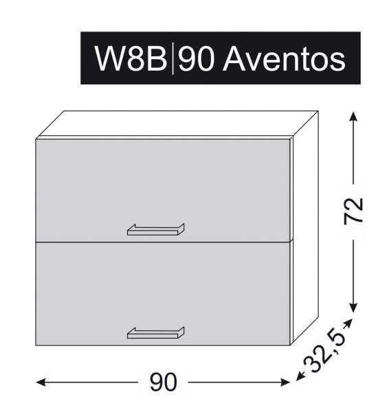 ArtExt Kuchyňská skříňka horní, W8B / 90 Rimini Barva korpusu: Dub artisan