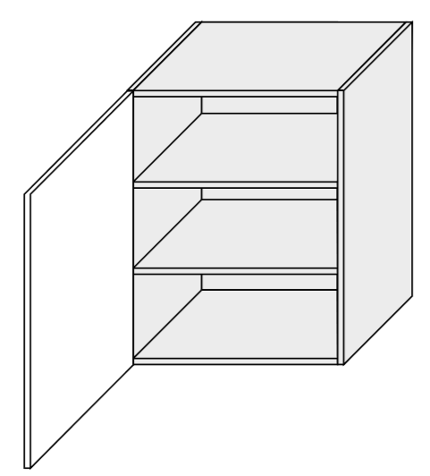 ArtExt Vrchní kuchyňská skříňka Napoli W2 / 60 POVRCHOVÁ ÚPRAVA DVÍŘEK: MAT, BAREVNÉ PROVEDENÍ KORPUSU: BÍLÁ