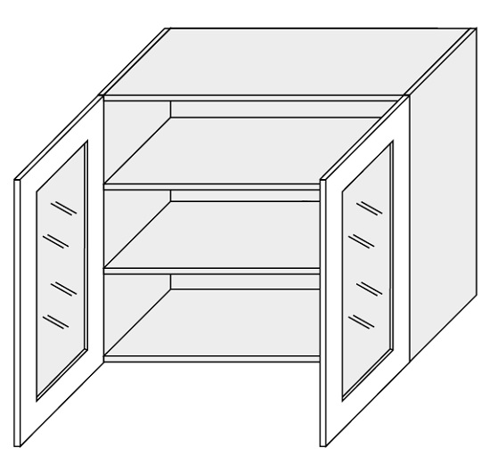 ArtExt Vrchní kuchyňská skříňka Napoli W3S / 90 POVRCHOVÁ ÚPRAVA DVÍŘEK: MAT, BAREVNÉ PROVEDENÍ KORPUSU: BÍLÁ