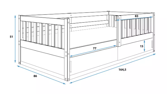 BMS Dětská postel SMART | 80 x 160 cm Barva: Borovice