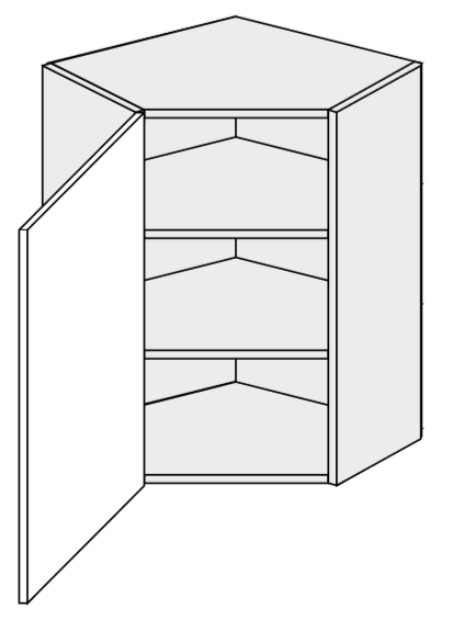 ArtExt Vrchní kuchyňská skříňka rohová Napoli W10 / 60 POVRCHOVÁ ÚPRAVA DVÍŘEK: MAT, BAREVNÉ PROVEDENÍ KORPUSU: BÍLÁ