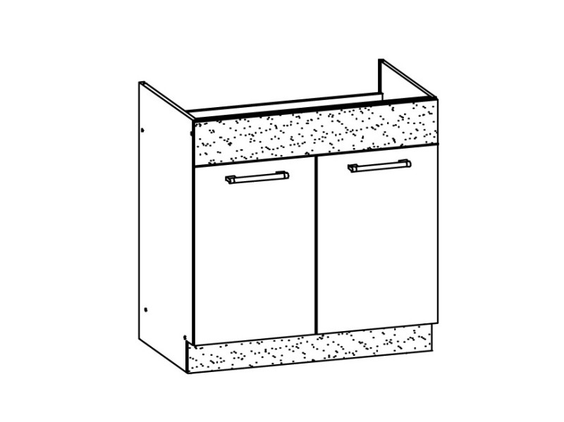 RUTHIN, dolní dřezová skříňka D80Z, rijeka světlá