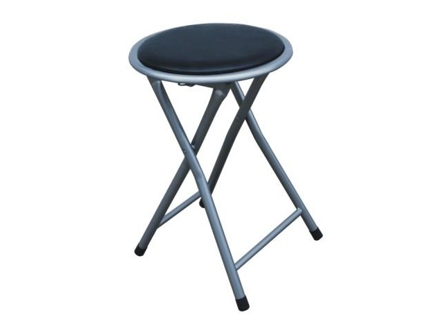 Skládací stolička ERETI (taburet), černá/stříbrná