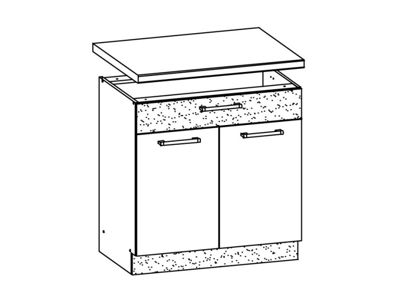 RUTHIN, dolní skříňka D80S1 se šuplíkem, buk