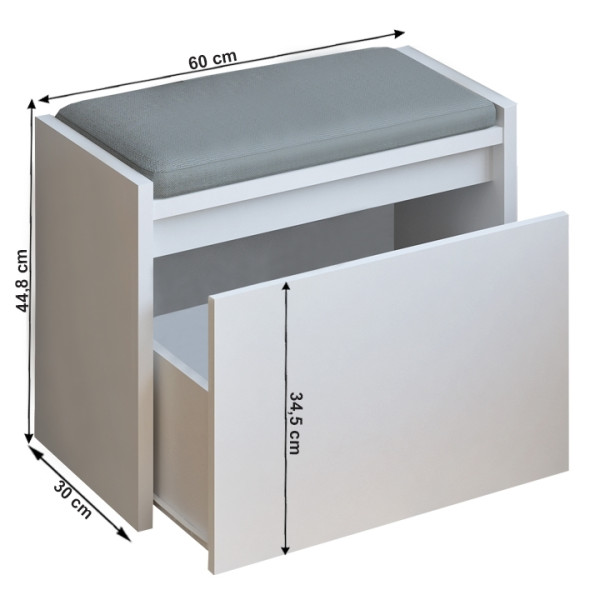 Lavice s úložným prostorem SUMMIT, bílá