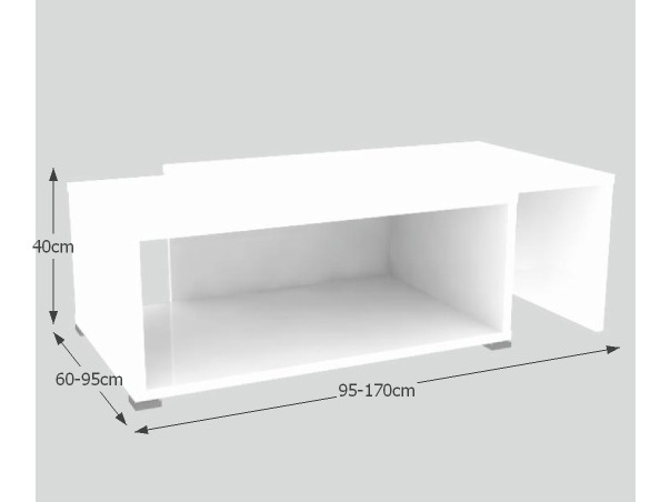 TIDORE konferenční stolek, bílá