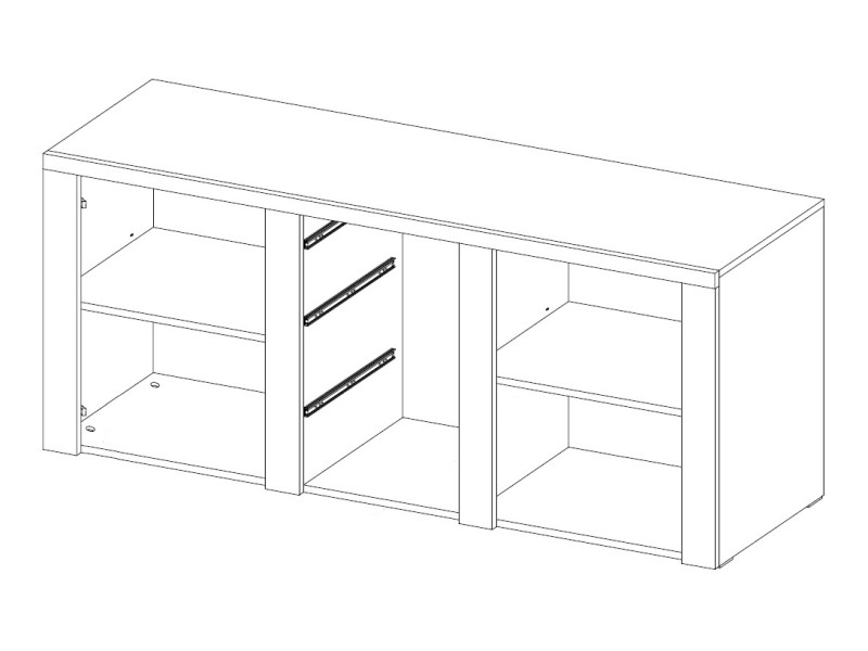 FEDRA komoda 2D3S, ořech satin/touchwood