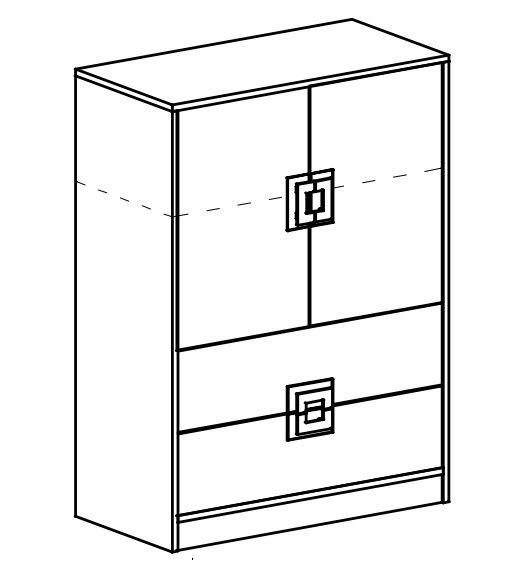 Komoda UWARA 2D2S, dub jasný/bílá