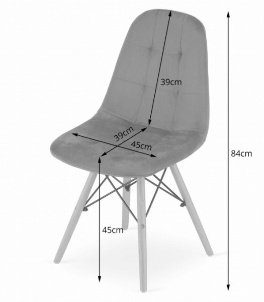 Set čtyř jídelních židlí DUMO - tmavě šedá (4 ks)