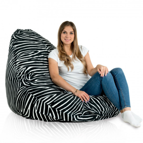 Sedací vak DROP XXL zebra