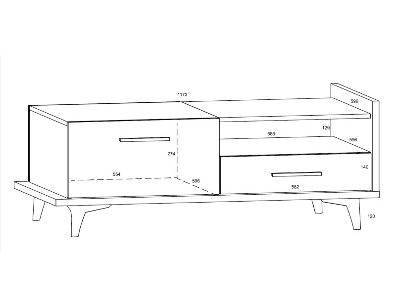 Konferenční stolek KNUT 2D2S, dub burgundský/bílá/černá, 5 let záruka