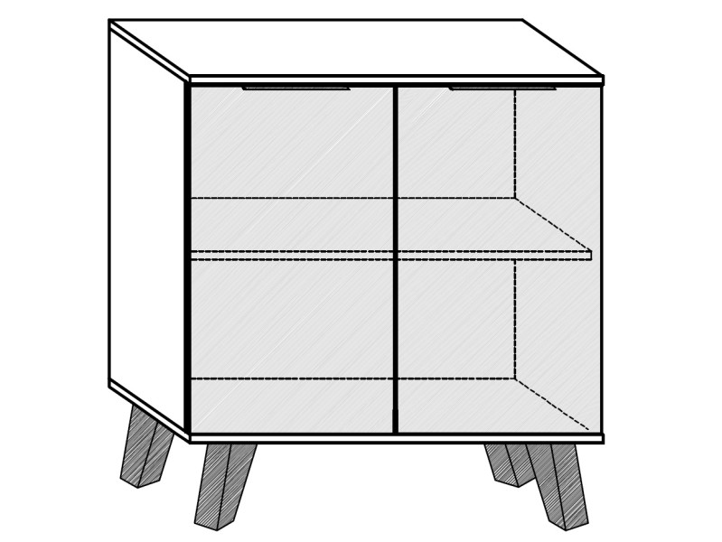 Komoda OSMAK 2D, černá/bílý lesk, 5 let záruka