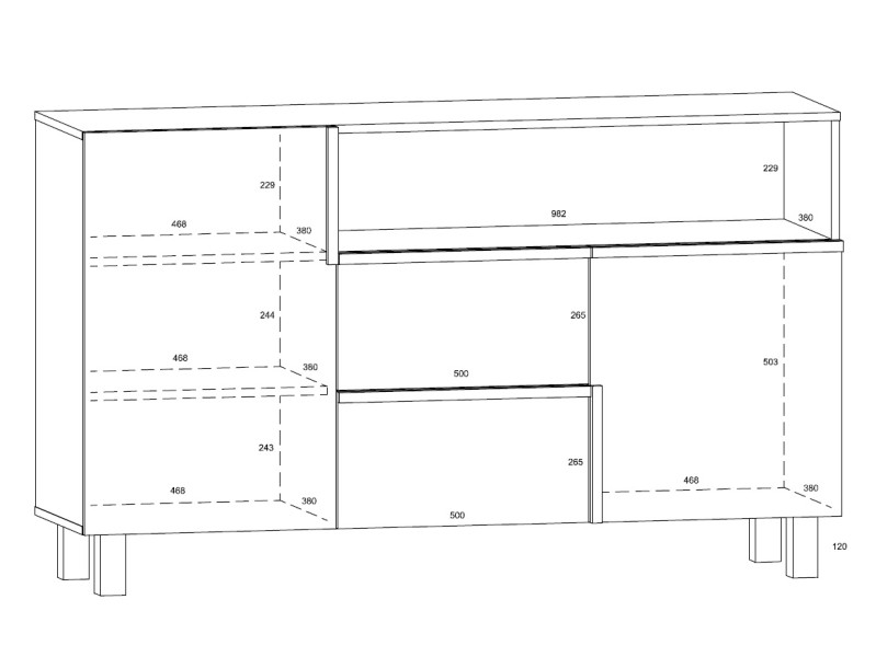 Komoda DZENGAL 2D2S, craft tobaco/bílá, 5 let záruka