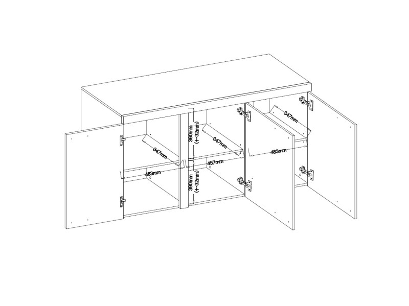 Komoda KADEN 3D, bílá