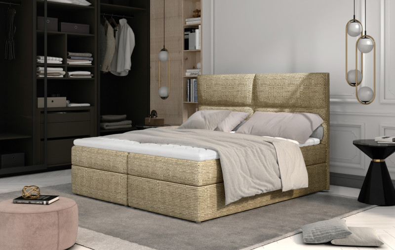 Boxspring PILANSI 02 140x200, hnědá látka