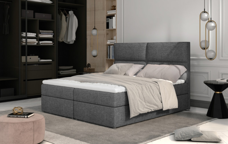 Boxspring PILANSI 13 180x200, tmavě šedá látka