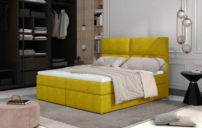 Boxspring PILANSI 11 140x200, žlutá látka