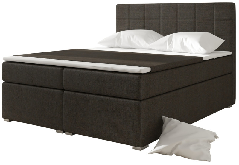 Boxspring HIRSUTA 04 160x200, hnědá látka