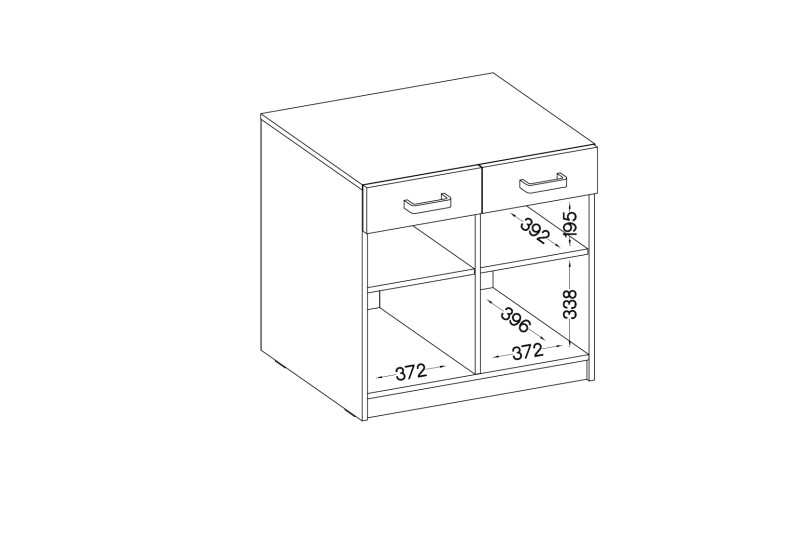 Komoda AGEPSTA 2D2S, světle šedá/dub artisan