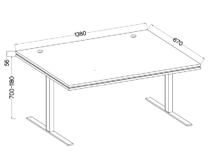 Elektrický výškově nastavitelný psací stůl AGEPSTA 2, dub artisan