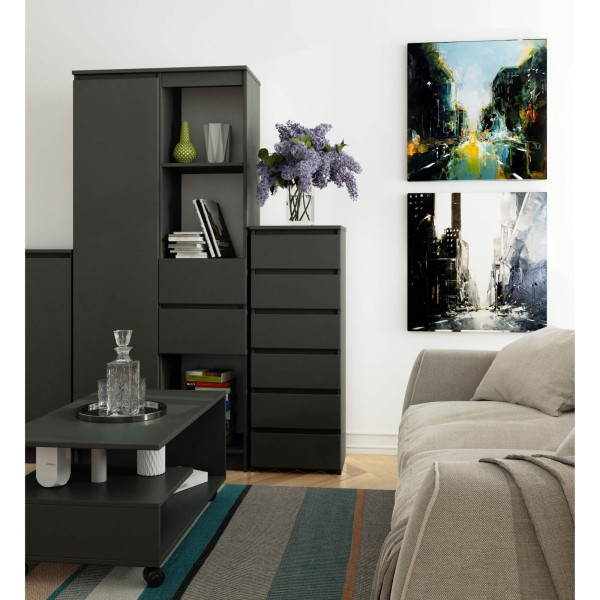 Ak furniture Komoda CL6 40 cm grafitově šedá