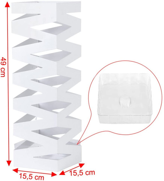 SONGMICS Stojan na deštníky Ludex bílý