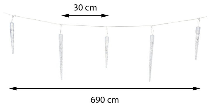 DekorStyle Vánoční světelný LED řetěz Icicle II 690 cm studená bílá