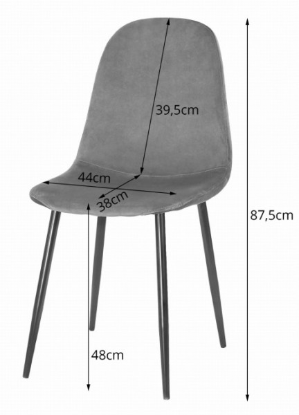 Set tří jídelních židlí COMO šedé (černé nohy) (3ks)