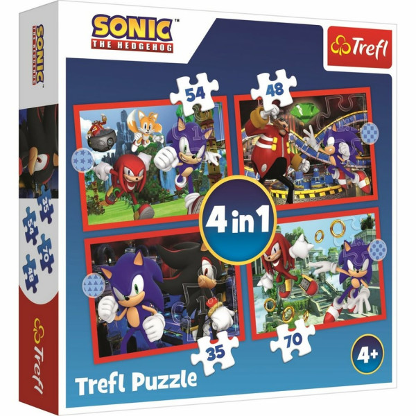 Trefl Puzzle Sonic Dobrodružná jízda, 4v1 (35, 48, 54, 70 dílků)