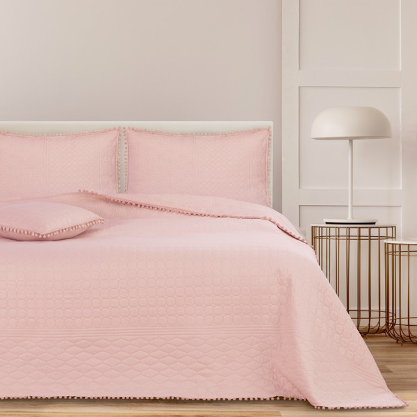 Přehoz na postel AmeliaHome Meadore III pudrově růžový, velikost 220x240