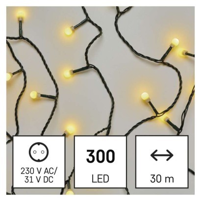 EMOS Světelný LED řetěz Cherry s časovačem 30 m teplá bílá