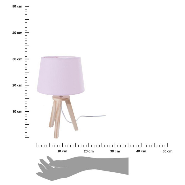 DekorStyle Noční lampa s růžovým stínidlem 31 cm