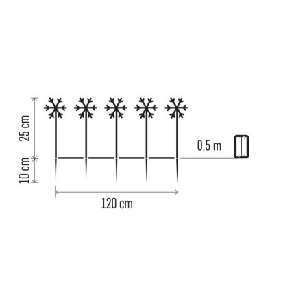 EMOS LED vánoční zapichovací vločky Figar s časovačem 35 cm studená bílá