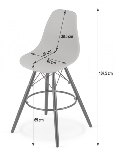 Set tří jídelních židlí LAMAL - černé (hnědé nohy) 3ks