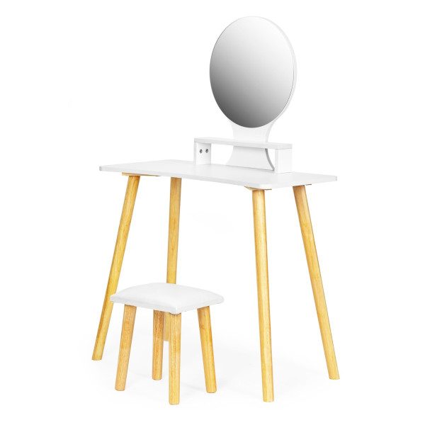 MODERNHOME Kosmetický toaletní stolek s taburetem Elegant bílý