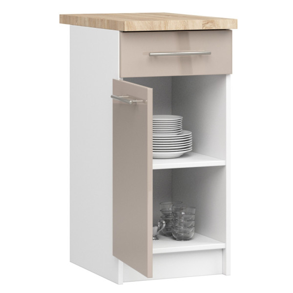 Ak furniture Kuchyňská skříňka Olivie S 40 cm 1D 1S bílá/cappuccino