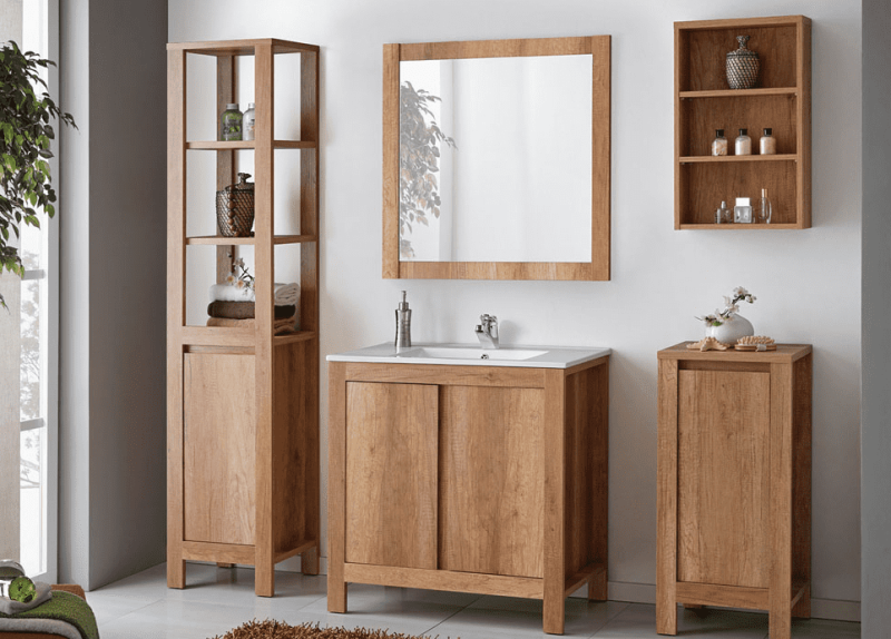 ArtCom Vysoká skříňka do koupelny CLASSIC Oak 800