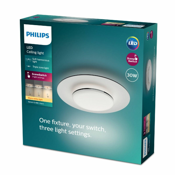 Philips 8720169195196 stropní LED svítidlo Garnet, černá, 1x 30 W 3100lm 2700K IP20