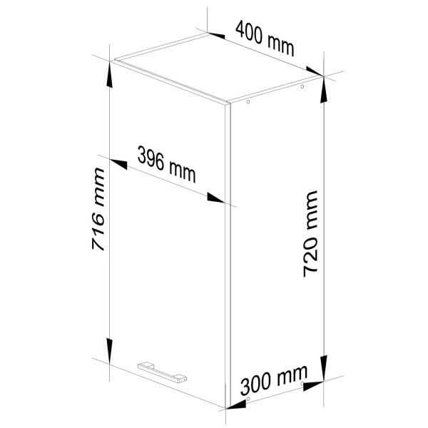 Ak furniture Závěsná kuchyňská skříňka Olivie W 40 cm bílá/metalický lesk