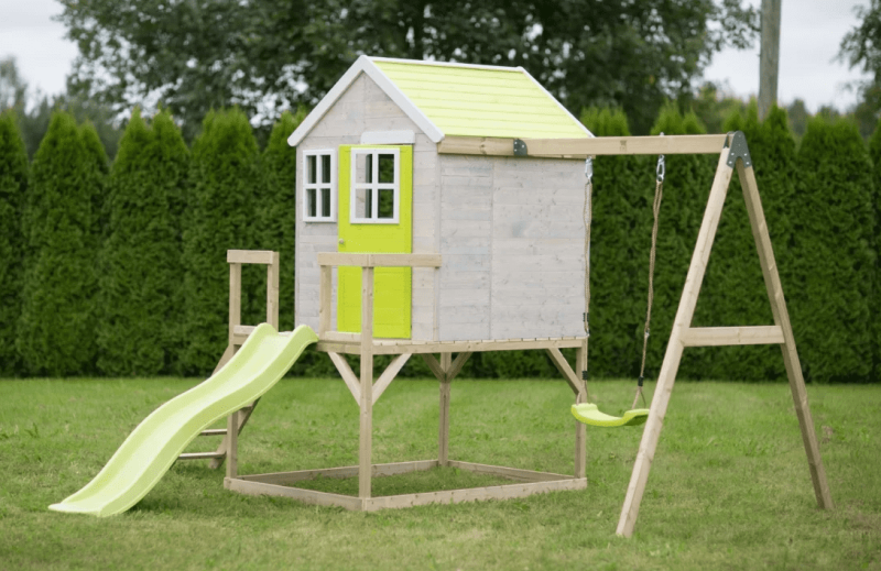 ArtWD Dětský zahradní domek s hřištěm VILLA | limetková