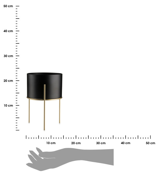 DekorStyle Květináč na stojanu LOFT II 22 cm černý