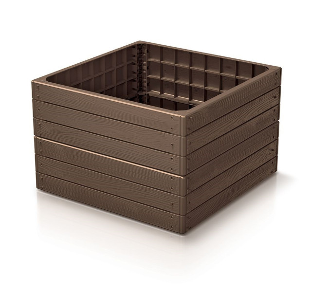 Prosperplast Vyvýšený záhon BASE WOODY 75,6 cm cihlově hnědý