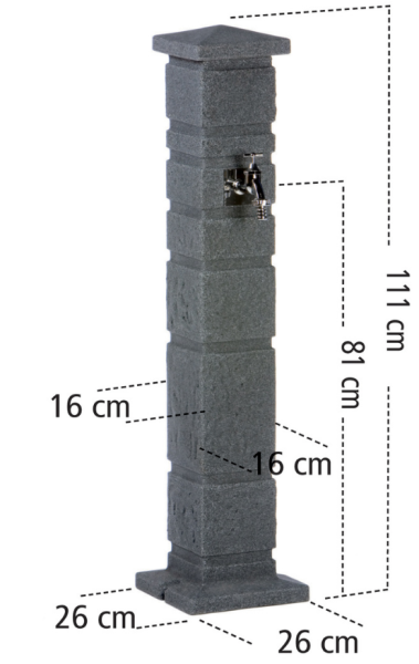 Prosperplast Zahradní sloupek s kohoutkem RAMON antracitový granit