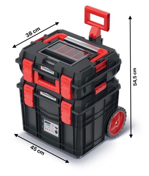 Prosperplast Sada kufrů na nářadí 2 ks CEBLOCCK PRO/ALLU LOG 45 x 38 x 54,5 cm černo-červená