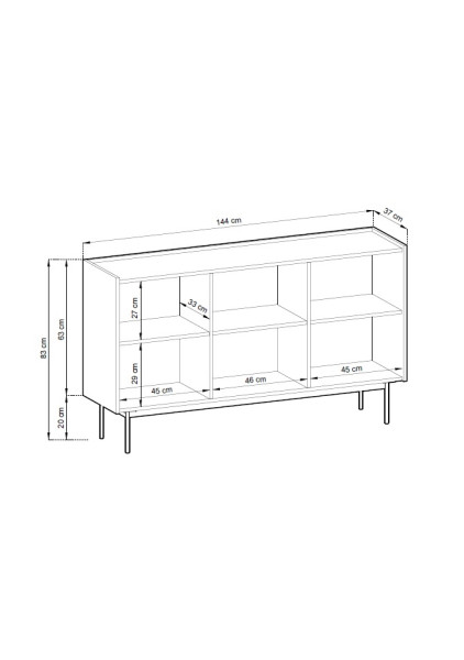 Komoda NEMIRO 3D, kašmír/dub linea