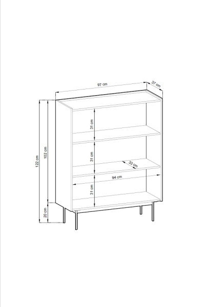 Komoda NEMIRO 2D, červená/dub linea