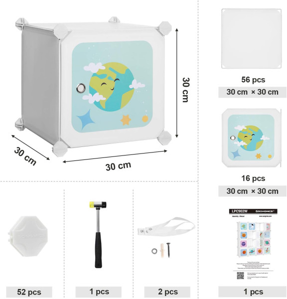 SONGMICS Dětský modulární regál VOLIER 153 cm vesmír